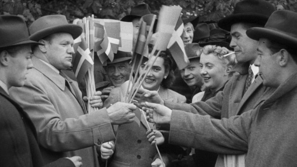 Landskampen Danmark-Sverige Göteborg 1946